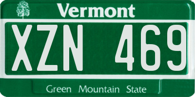 VT license plate XZN469