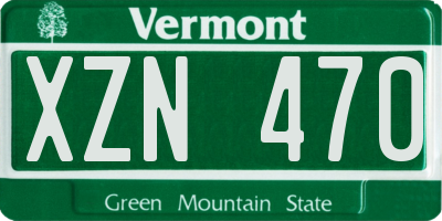 VT license plate XZN470