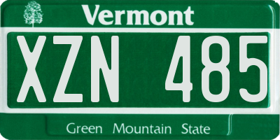 VT license plate XZN485