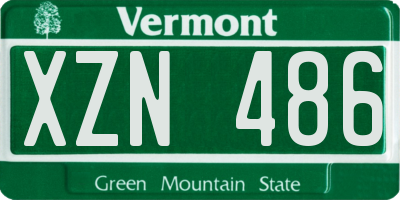VT license plate XZN486
