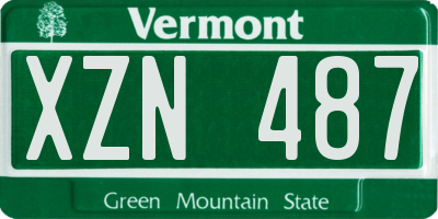 VT license plate XZN487