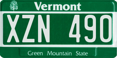 VT license plate XZN490
