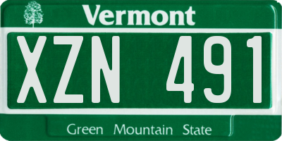 VT license plate XZN491