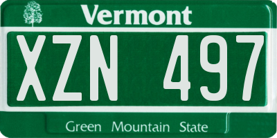 VT license plate XZN497