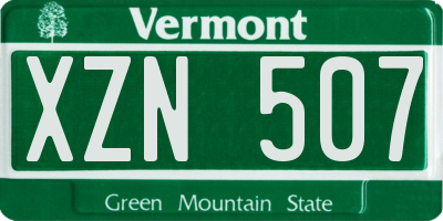 VT license plate XZN507