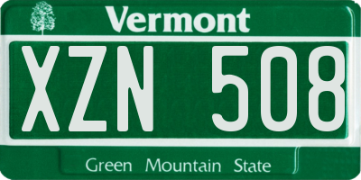 VT license plate XZN508