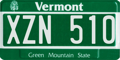 VT license plate XZN510