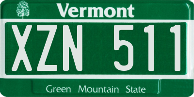 VT license plate XZN511