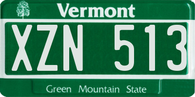 VT license plate XZN513
