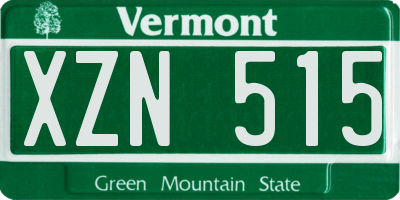 VT license plate XZN515