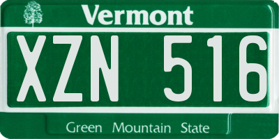 VT license plate XZN516