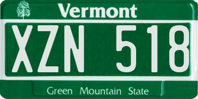 VT license plate XZN518