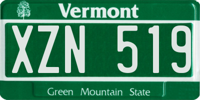 VT license plate XZN519