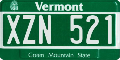 VT license plate XZN521