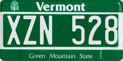 VT license plate XZN528