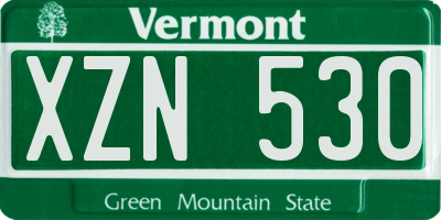 VT license plate XZN530