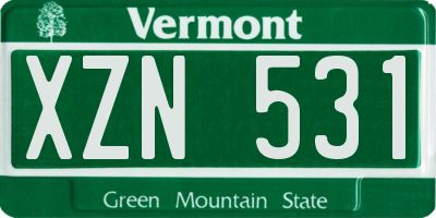 VT license plate XZN531