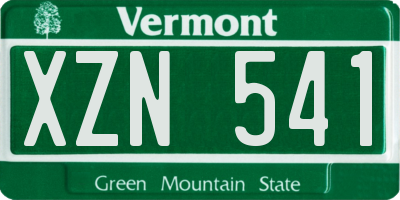 VT license plate XZN541