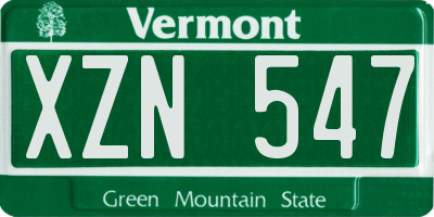 VT license plate XZN547