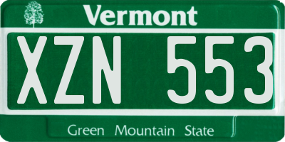 VT license plate XZN553