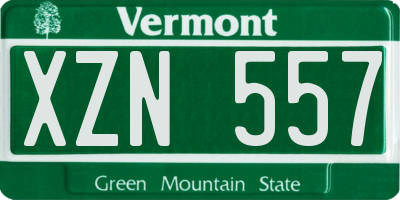 VT license plate XZN557