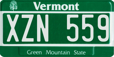 VT license plate XZN559