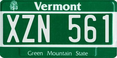 VT license plate XZN561