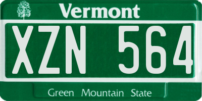 VT license plate XZN564
