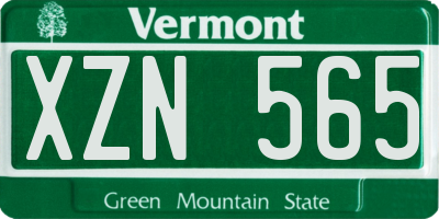 VT license plate XZN565