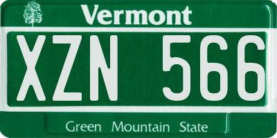VT license plate XZN566