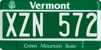 VT license plate XZN572