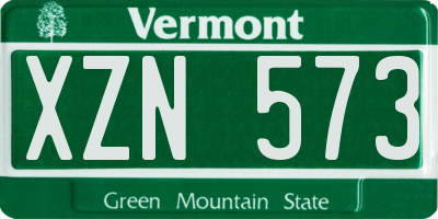 VT license plate XZN573