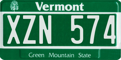 VT license plate XZN574
