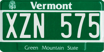 VT license plate XZN575