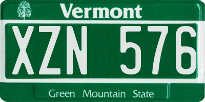 VT license plate XZN576