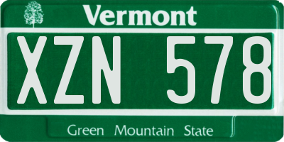 VT license plate XZN578