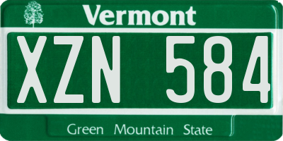 VT license plate XZN584