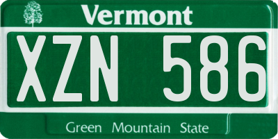 VT license plate XZN586