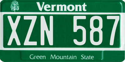VT license plate XZN587