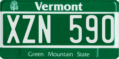 VT license plate XZN590