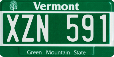 VT license plate XZN591