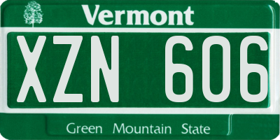 VT license plate XZN606