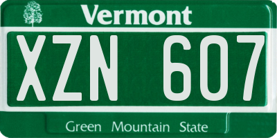 VT license plate XZN607