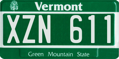 VT license plate XZN611