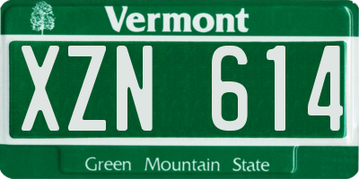 VT license plate XZN614