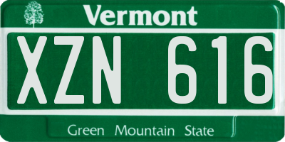 VT license plate XZN616