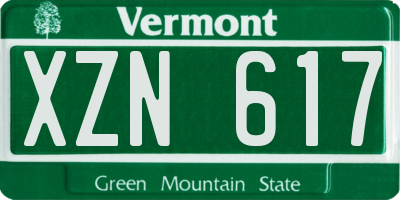 VT license plate XZN617