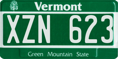 VT license plate XZN623