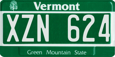 VT license plate XZN624