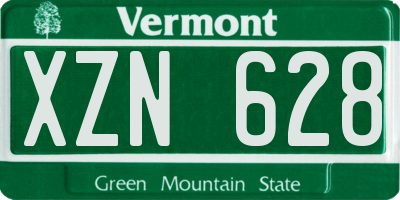 VT license plate XZN628